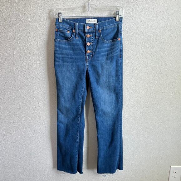 Madewell Cali Demi Boot Jeans Women's 25 Button Fly Mid Rise Stretch Denim - Picture 1 of 9